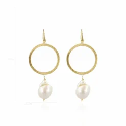 Classic Oorbellen Classic Open Cirkel Wilde Parel Satin