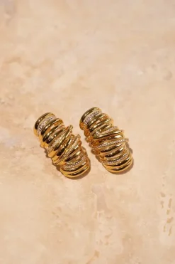 Classic Oorbellen Croissant Stones