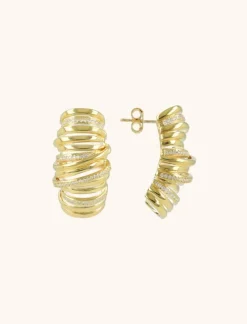 Classic Oorbellen Croissant Stones