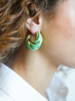 Classic Oorbellen Twist Creool M Turquoise