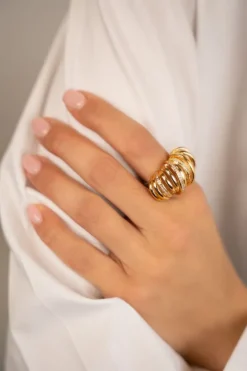 Classic Ring Croissant Stones