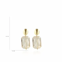 Cognac Oorbellen Rectangle M