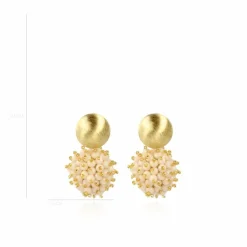 Cream Oorbellen Jacky Globe Double Stones L