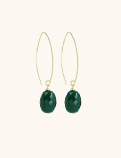 Donker Groene Oorbellen Romijn Quartz M