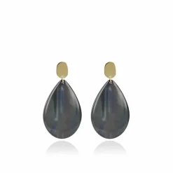 Donker Olie Resin Druppel L Oorbellen