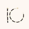 Ella Hoop L With Glass Stones Zwarte Oorbellen
