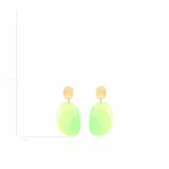Fluorine Groen Oorbellen Little Sara Asymmetrisch Ovaal S