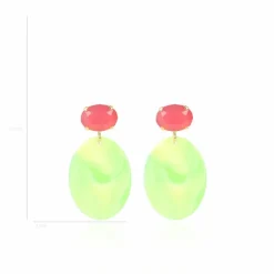 Fluorine Groen Oorbellen Celia Ovaal S