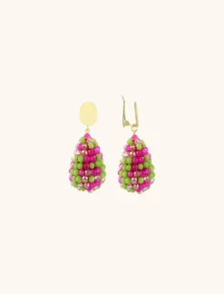 Fuchsia Lime Oorbellen Amy Cone Xs Clip