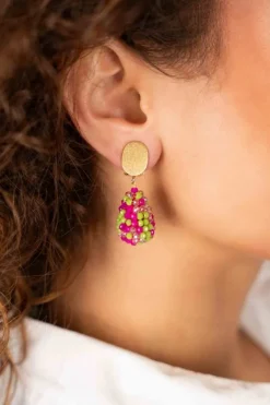 Fuchsia Lime Oorbellen Amy Cone Xs Clip