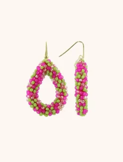 Fuchsia Lime Oorbellen Berry Druppel L