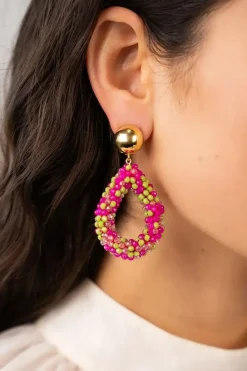 Fuchsia Lime Oorbellen Berry Druppel L Clip