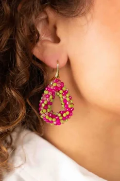 Fuchsia Lime Oorbellen Berry Druppel S
