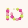 Fuchsia Lime Oorbellen Creool Globe M