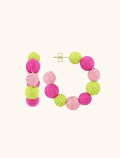 Fuchsia Lime Oorbellen Creool Globe M