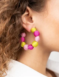 Fuchsia Lime Oorbellen Creool Globe M