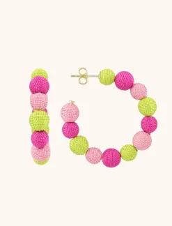 Fuchsia Lime Oorbellen Creool Globe L