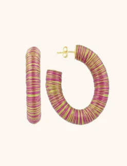 Fuchsia Lime Oorbellen Creool Amara L