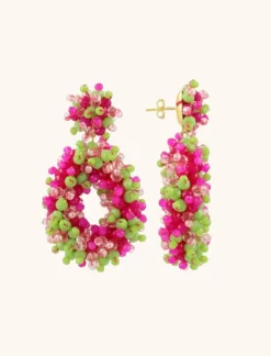 Fuchsia Lime Oorbellen Dolly Hoop
