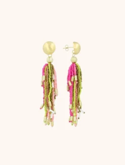 Fuchsia Lime Oorbellen Fantasy Tassle L