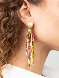 Fuchsia Lime Oorbellen Fantasy Tassle L