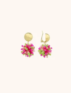 Fuchsia Lime Oorbellen Jacky Globe S Ds Clip
