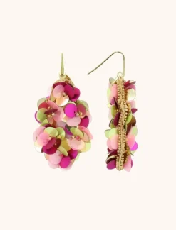 Fuchsia Lime Oorbellen Laure Sequin Druppel L