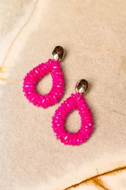 Fuchsia Oorbellen Anne Druppel L Marquis
