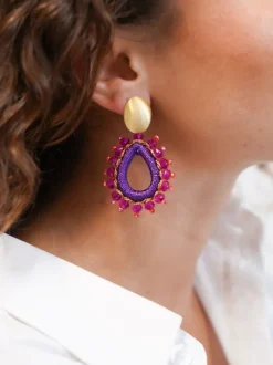 Fuchsia Oorbellen Flo Urchin Drop M
