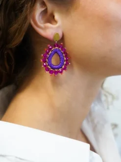 Fuchsia Oorbellen Flo Urchin Drop S