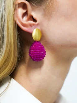 Fuchsia Oorbellen Loulou Closed Drop M