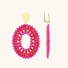 Fuchsia Oorbellen Noa Ovaal Dubbel L Clip