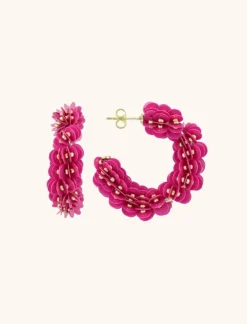 Fuchsia Oorbellen Sequin Creole M
