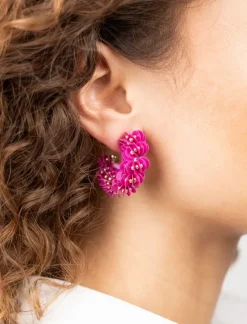Fuchsia Oorbellen Sequin Creole S
