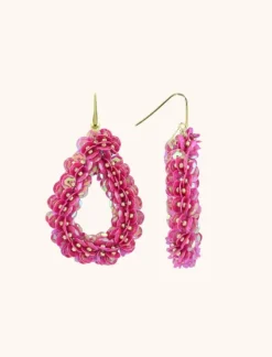 Fuchsia Oorbellen Sequin Druppel L