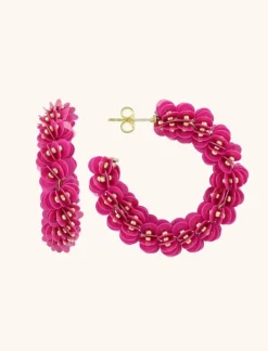 Fuchsia Oorbellen Sequin Creole L