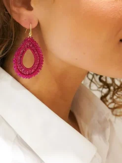 Fuchsia Oorbellen Silk Drop L