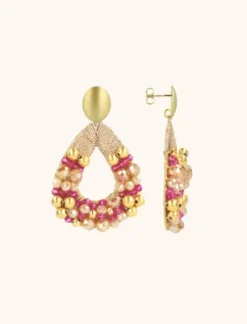Fuchsia Tangerine Oorbellen Claar Combi Druppel S