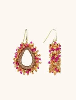 Fuchsia Tangerine Oorbellen Carina Urchin Druppel M