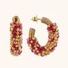 Fuchsia Tangerine Oorbellen Luna Creole Combi Ovaal M