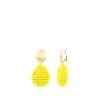 Gele Clip Oorbellen Loulou Hollowed Drop S