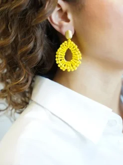 Gele Oorbellen Babs Open Drop