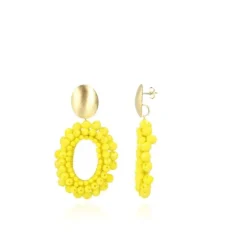 Gele Oorbellen Ilvy Open Oval Double M