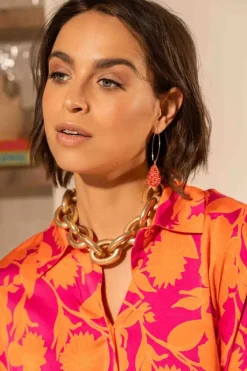 Gemixt Oranje Oorbellen Amy Cone S