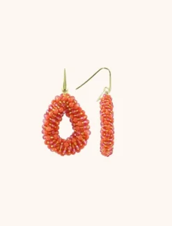 Gemixte Oranje Oorbellen Berry Druppel S