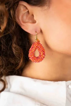 Gemixte Oranje Oorbellen Berry Druppel S