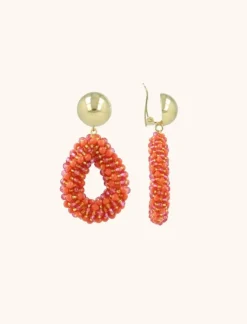 Gemixte Oranje Oorbellen Berry Druppel S Clip
