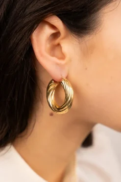 Gouden Oorbellen Twist Creool L