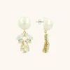 Gouden Ronde Parel Oorbellen Schaduw Ornament Small