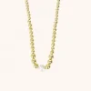 Goudkleurige Ketting Met Een Cannonball Met Parel Lila